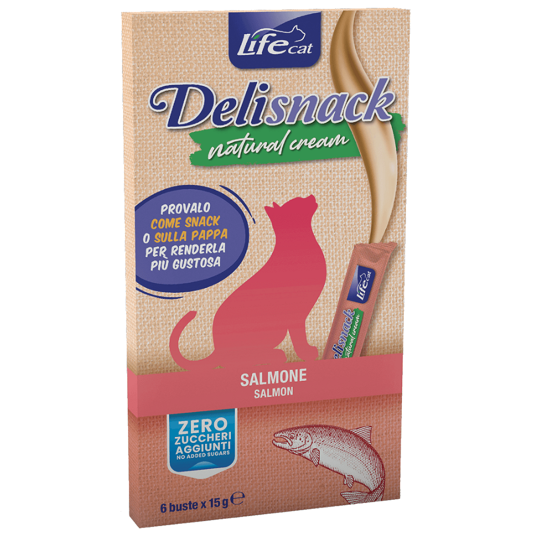 Life Cat Deli Snack Natural Cream Salmon 6x15g