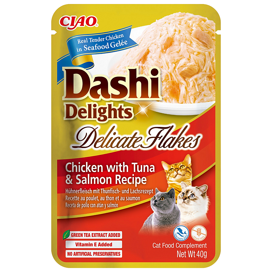 Dashi Delights Delicate Flakes Chicken with Tuna & Salmon Recipe 40g