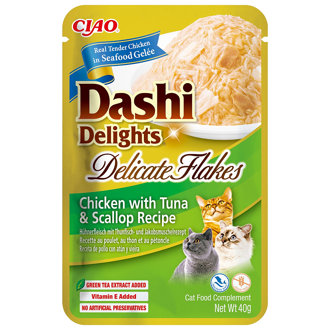 Dashi Delights Delicate Flakes Chicken with Tuna & Scallop Recipe 40g