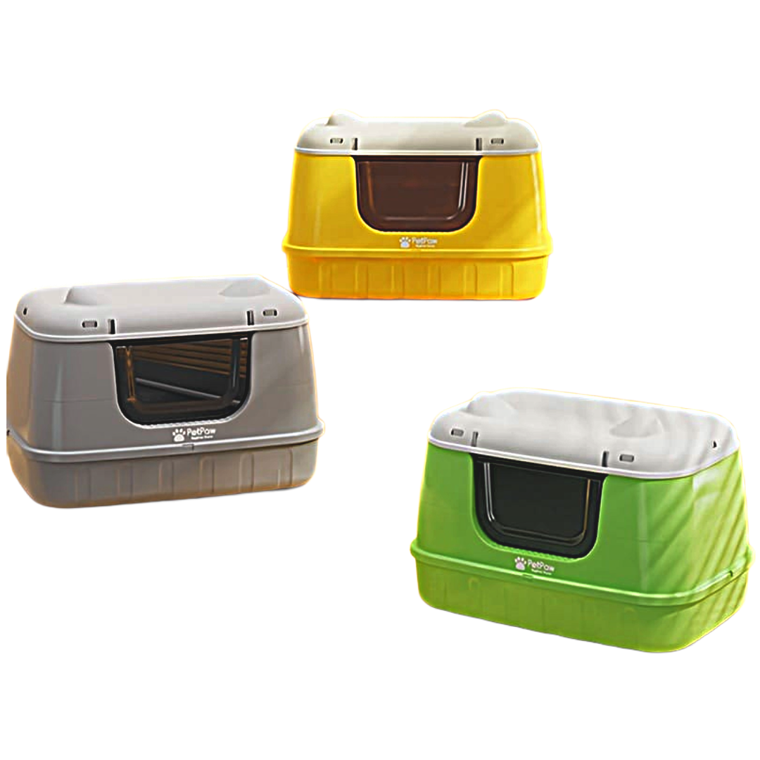 Pet Pow (Grey,Yellow,Green)  Cat Ears Litter Box