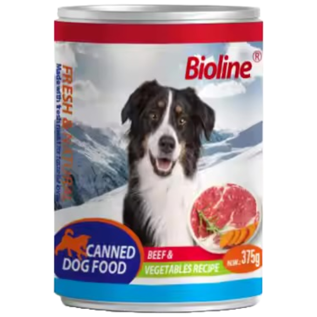 Bioline Beef Vegetable Recipe Dog Can