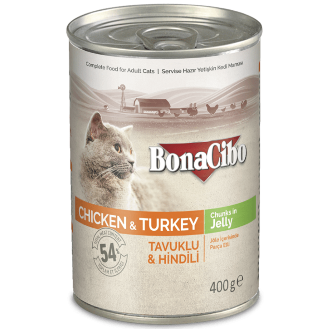 Bonacibo Chicken & Turkey Chunks In Jelly