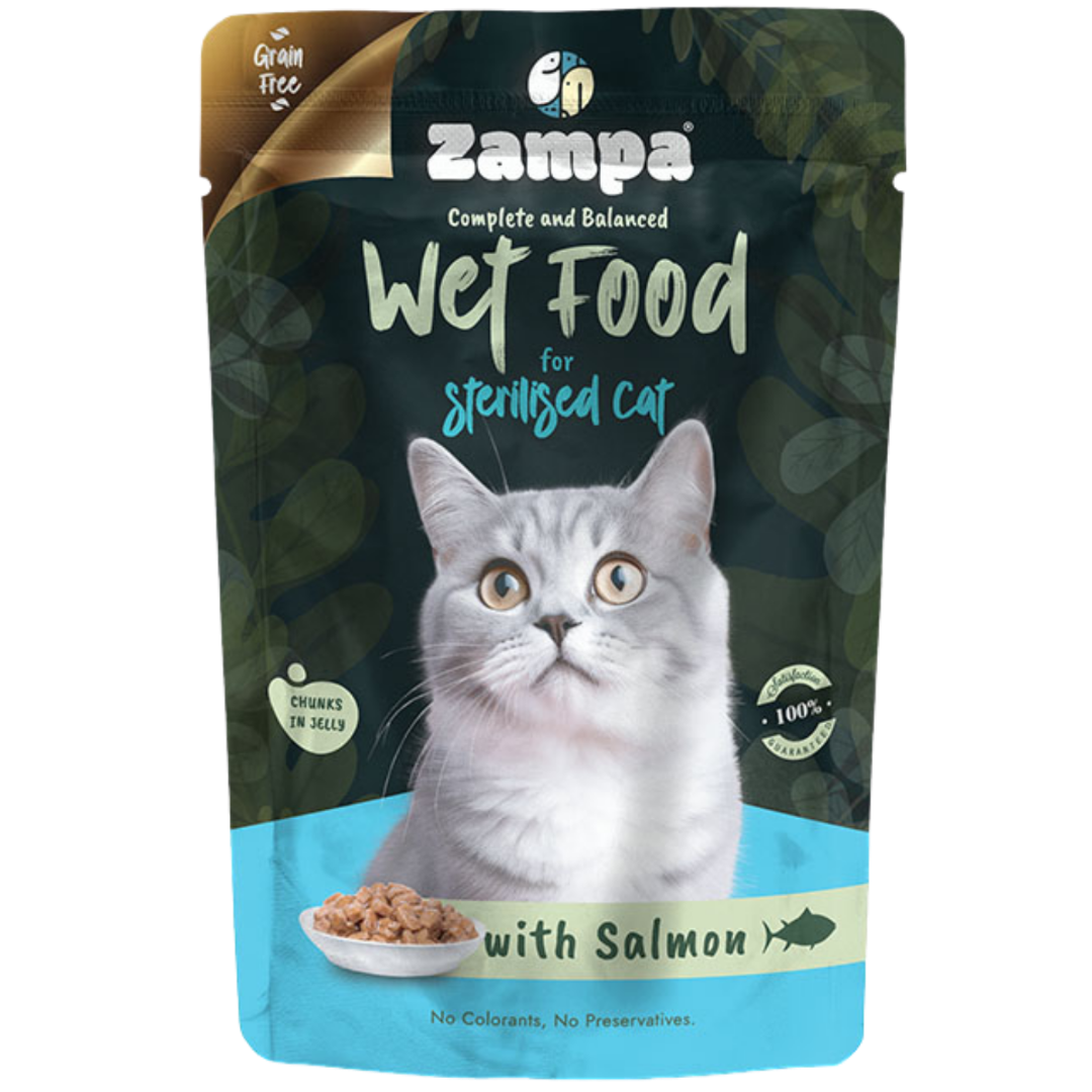 Zampa Sterilized Salmon Chunks In Jelly 85g