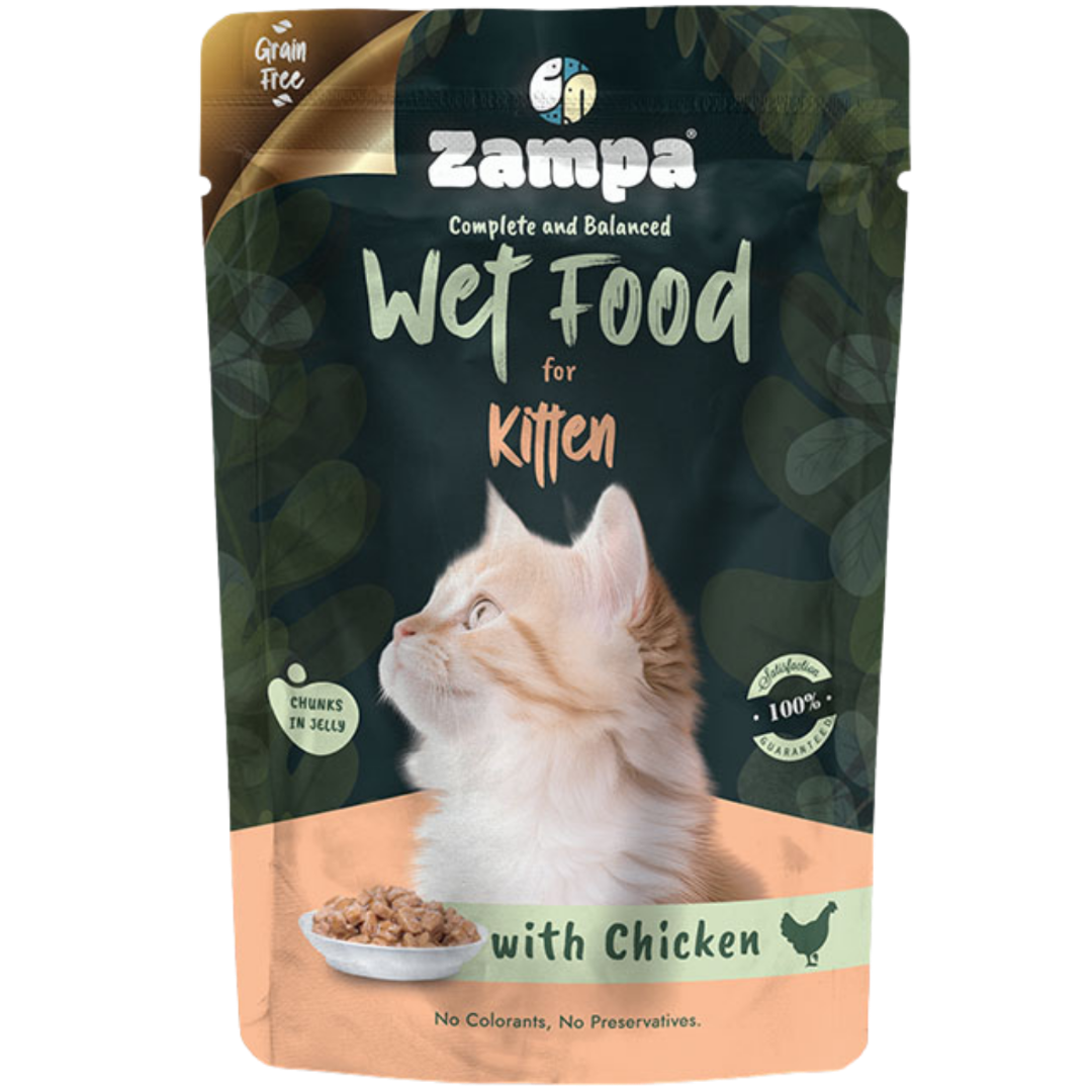 Zampa Chicken Kitten Chunks In Jelly 85g