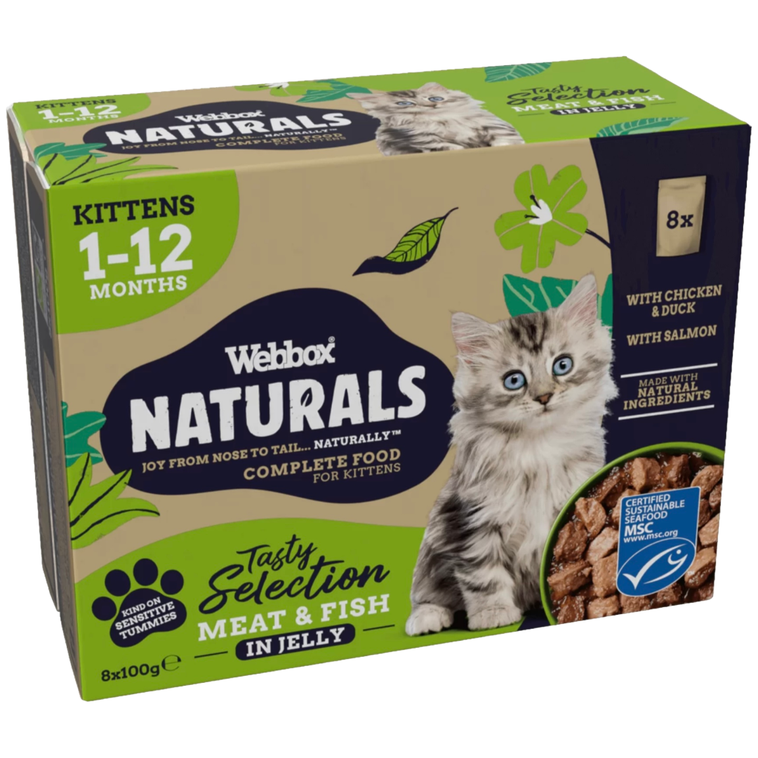 Webbox Naturals Kitten Meat & Fish In Jelly 8x100g