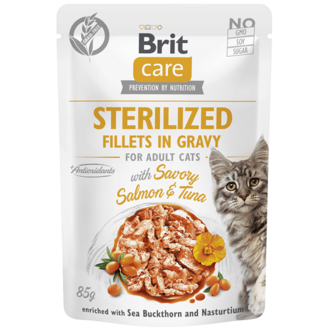 Brit Care Sterilized Fillets in Gravy with Savory Salmon & Tuna