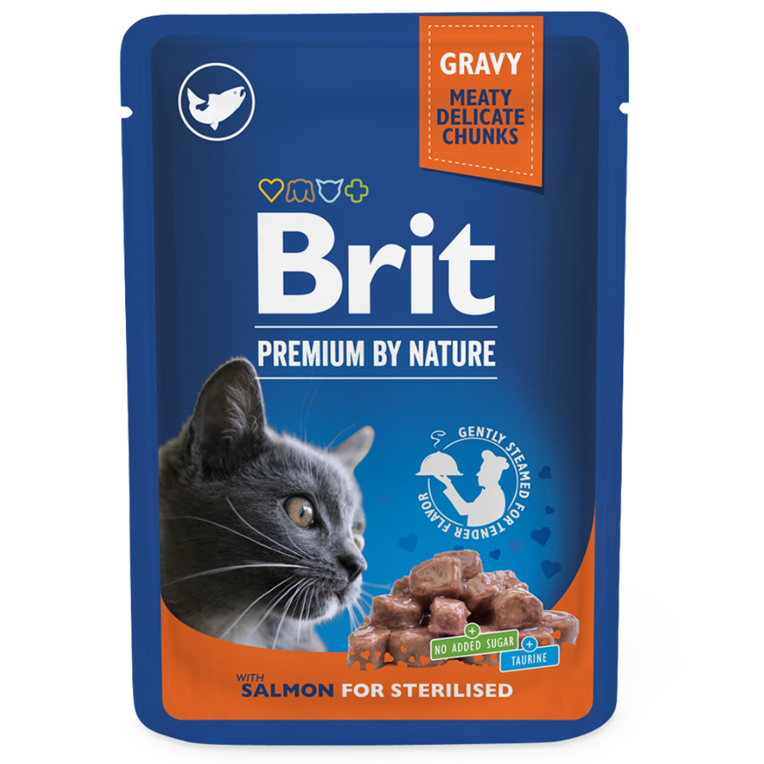 Brit Premium Chunks in Gravy with Salmon for Sterilized Cats