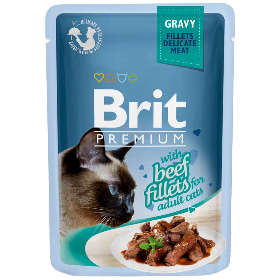 Brit Premium Pouch with Beef Fillets in Gravy