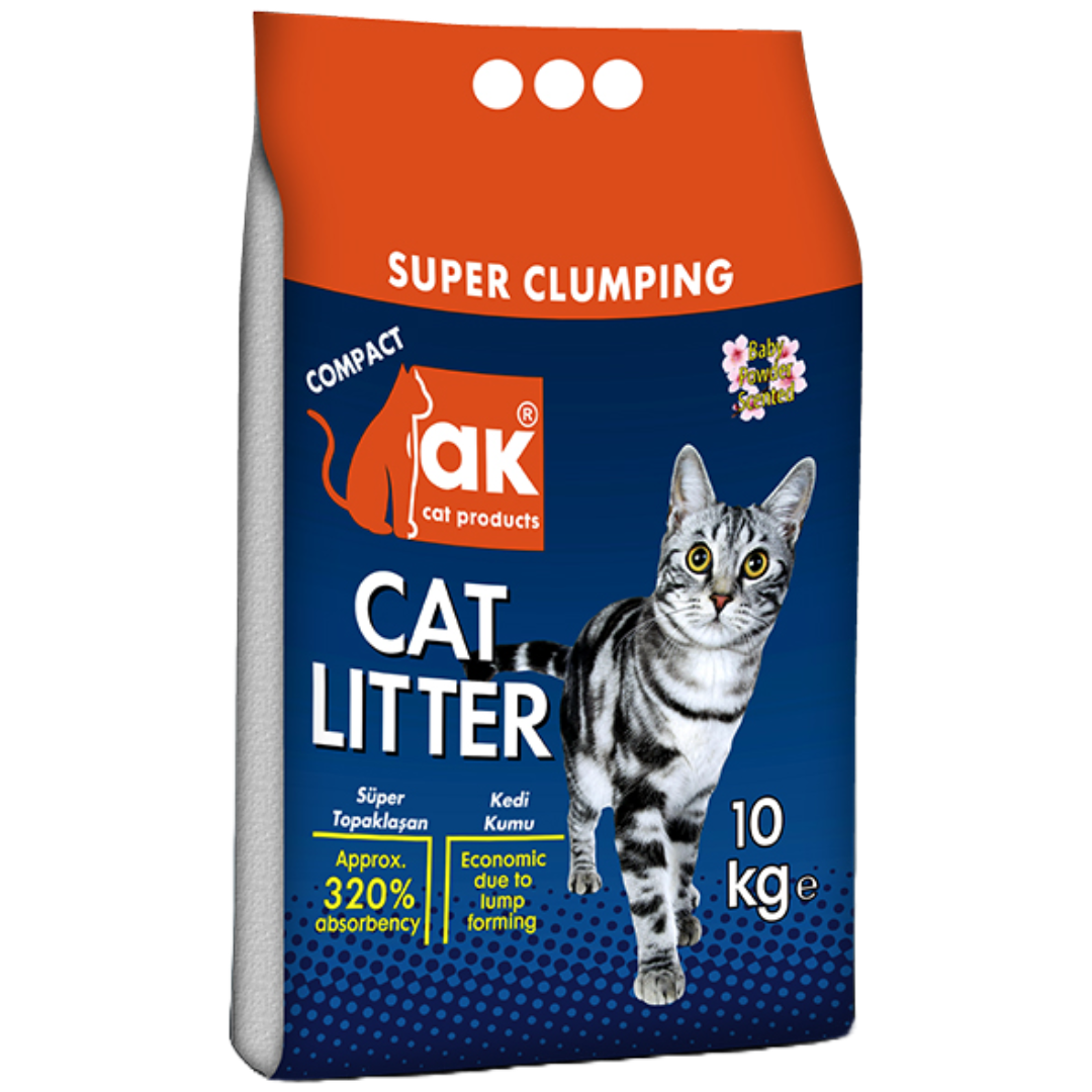 Ak Baby Powder Scented Fine Grained Cat Litter 10kg
