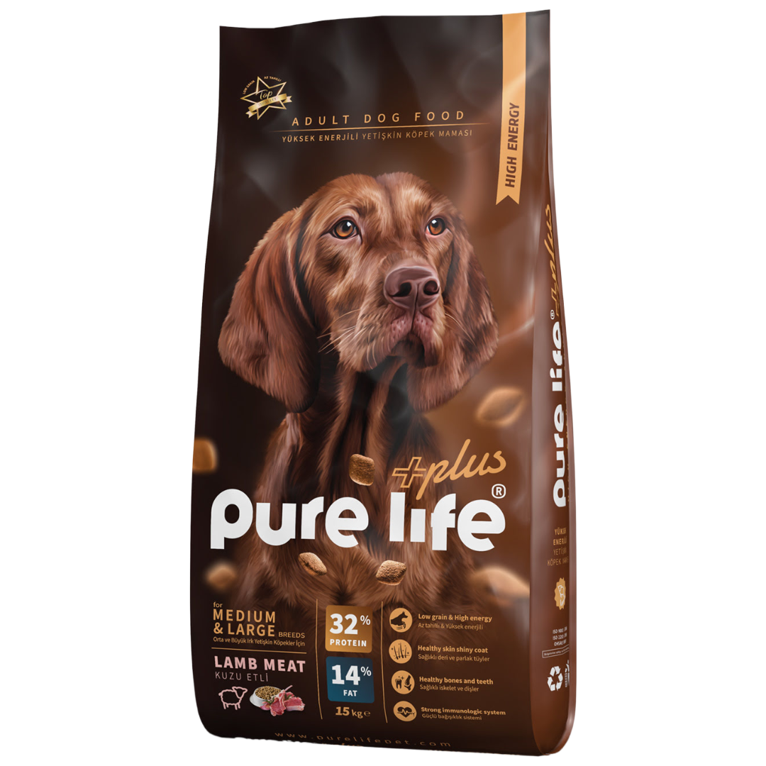 Pure Life Plus 32+ Adult Dog Lamb 15kg