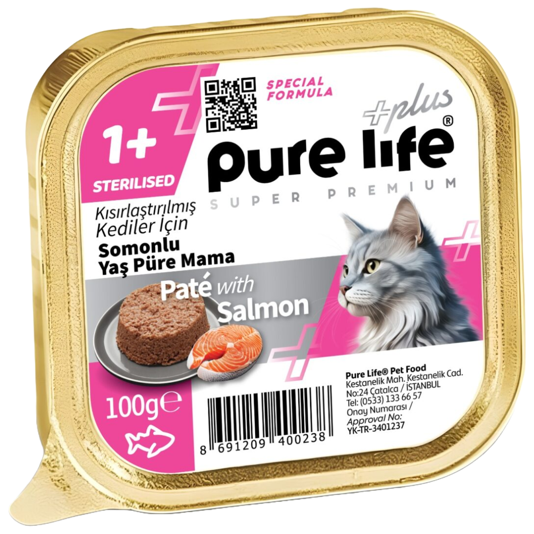 Pure Life Plus Pate Sterilized Adult Salmon 100g
