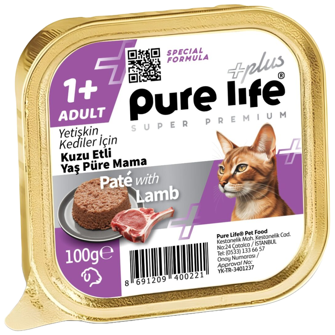 Pure Life Plus Pate  Adult Cat Lamb 100g
