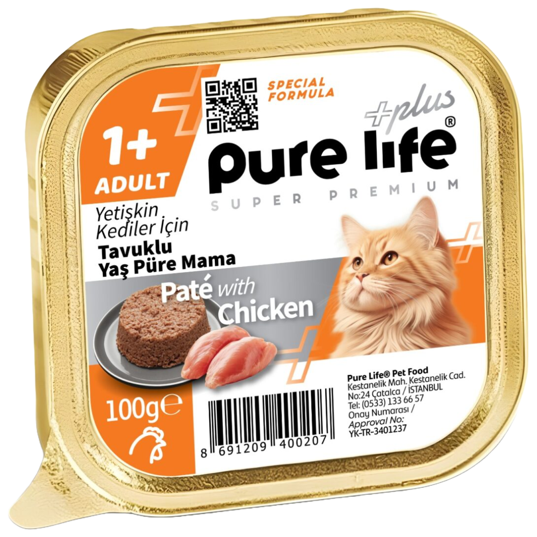 Pure Life Plus Pate Adult Cat Chicken 100g